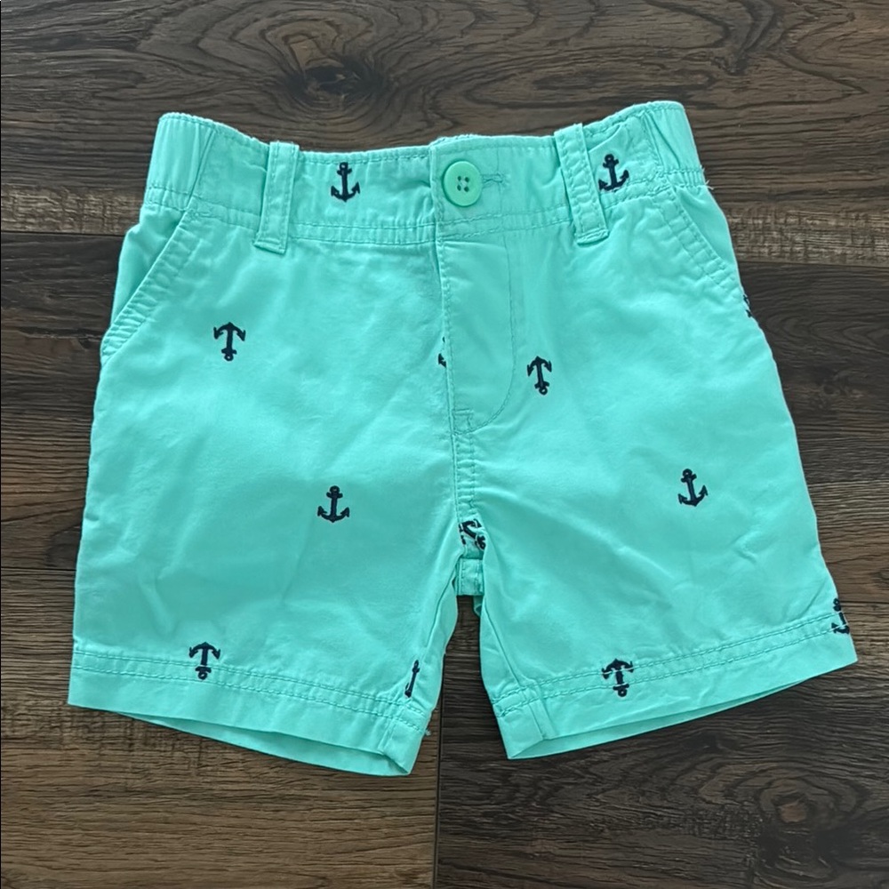 Kids Aqua Anchor Print Shorts by Carter’s